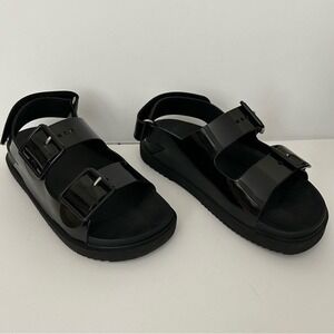 Gucci Women's Isla Double G Logo Rubber Dad Sandals Black - 36